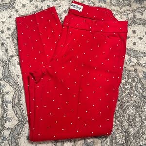 GUC Old Navy Red with White Polka dot Pixie pant size 8 Regular